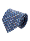 Bear Logo Print Silk Tie Marine - SALVATORE FERRAGAMO - BALAAN 2