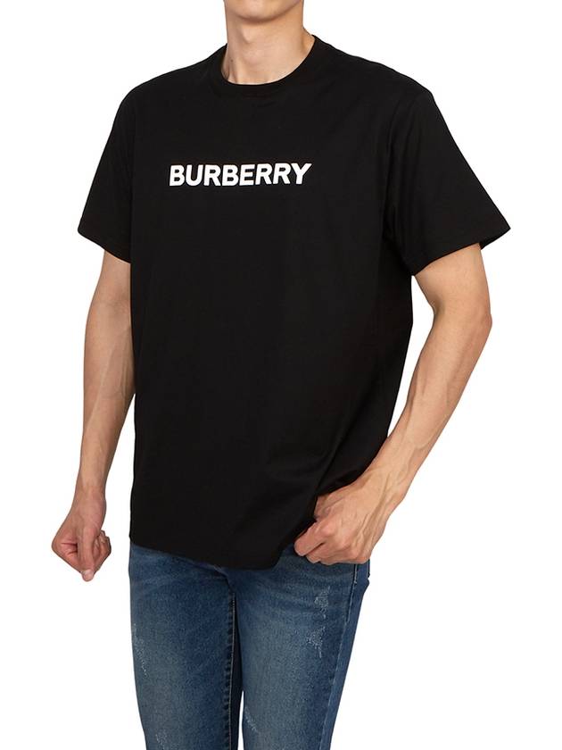 Logo Print Cotton Short Sleeve T-Shirt Black - BURBERRY - BALAAN 5