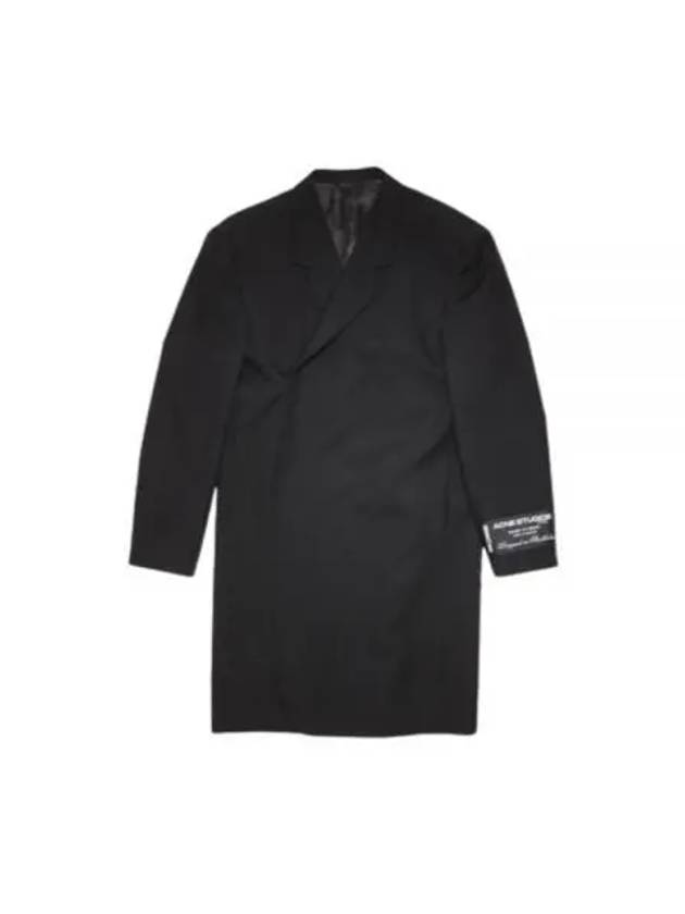 Studios Logo Patch Wool Over Double Coat Black - ACNE STUDIOS - BALAAN 2