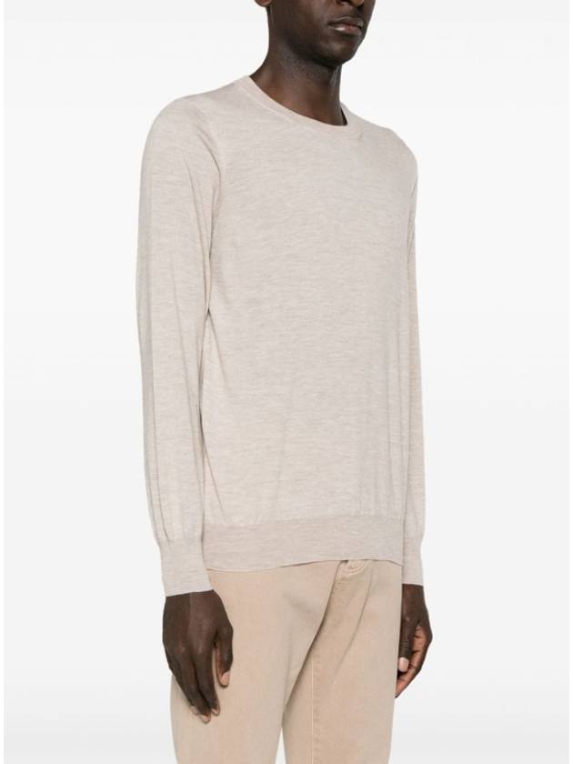 Wool Cashmere Knit Top Beige - BRUNELLO CUCINELLI - BALAAN 3