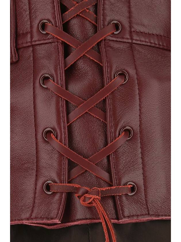 Women's Nappa Leather Shorts Amaranth Red - MIU MIU - BALAAN 7