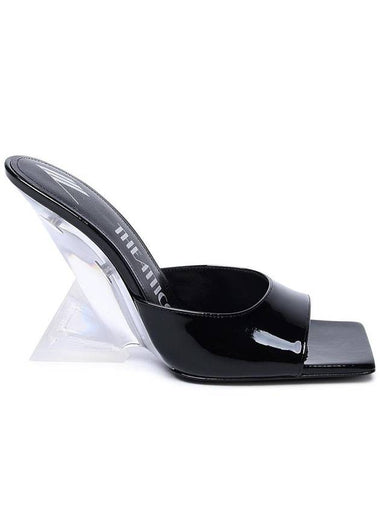 The Attico Black Patent Leather Slippers - THE ATTICO - BALAAN 1