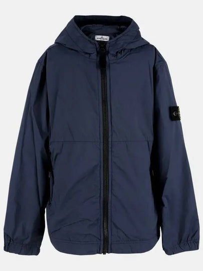 Stone Kids Waffen Patch Nylon Hooded Jacket Blue Navy 761640532 V0028 - STONE ISLAND - BALAAN 2