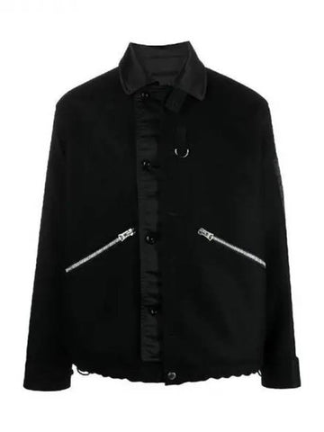 Sacai wool melton long sleeve shirt jacket 270131 - SACAI - BALAAN 1