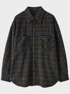 Neuer Check Wool Overfit Long Sleeve Shirt Brown - NOIRER - BALAAN 1