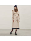 Women's Sailor Collar Handmade Oversized Coat Oatmeal - MITTE - BALAAN 5