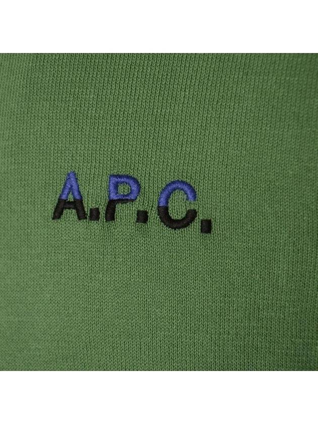 Embroidered Logo Knit Top Green - A.P.C. - BALAAN 4