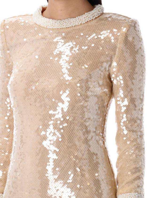 Self-Portrait Mini Sequin Dress Beige - SELF PORTRAIT - BALAAN 3