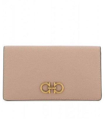 Gancini Continental Long Wallet Amaretti - SALVATORE FERRAGAMO - BALAAN.