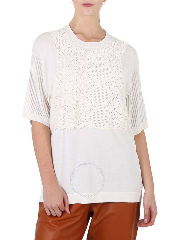 Chloe Ladies Iconic Milk Crochet Patch Shirt, Size Small - CHLOE - BALAAN 1