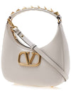 Roman Stud Strap V Logo Shoulder Bag Ivory - VALENTINO - BALAAN 3