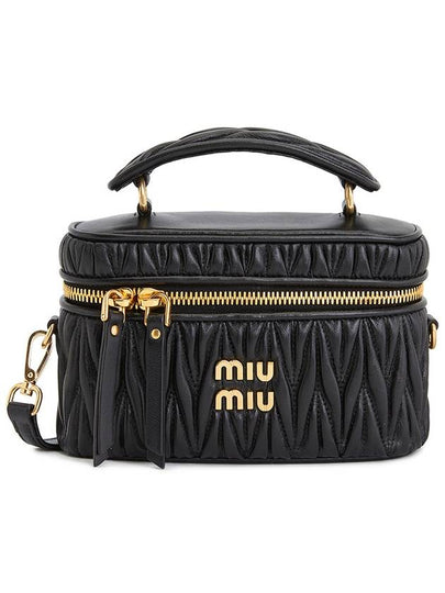 Logo Matelasse Nappa Leather Tote Bag Black - MIU MIU - BALAAN 2