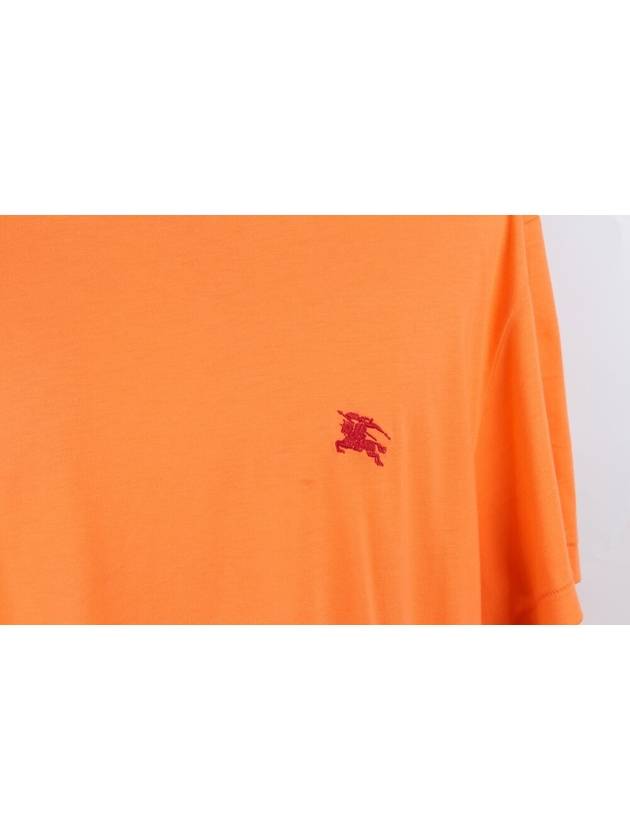 Embroidered Logo Short Sleeve T Shirt Orange XL - BURBERRY - BALAAN 2