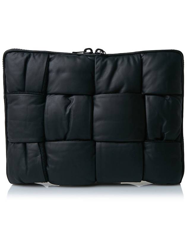 Men's Padded Document  Intrecciato Clutch Bag Black - BOTTEGA VENETA - BALAAN 2