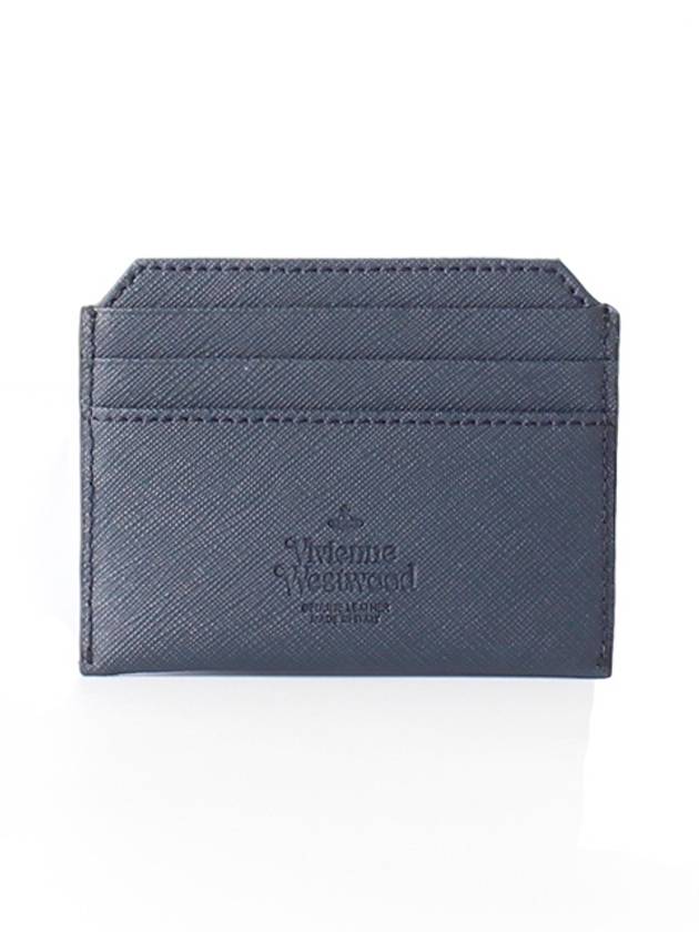 Saffiano Slim Card Wallet Blue - VIVIENNE WESTWOOD - BALAAN 3