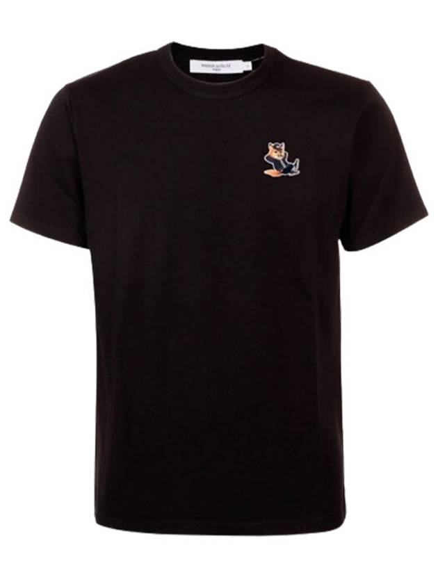 Fox Logo Patch Short Sleeve T-Shirt Black - MAISON KITSUNE - BALAAN 2