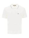 Stretch Piquet Regular Striped Collar Polo Shirt White - CP COMPANY - BALAAN 2