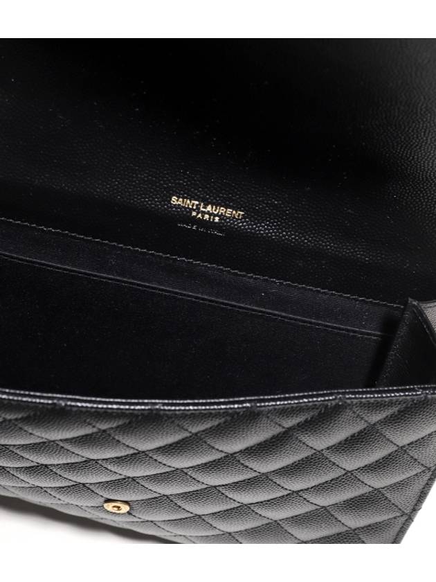 Matelasse Gold Logo Strap Clutch Bag Black - SAINT LAURENT - BALAAN 6