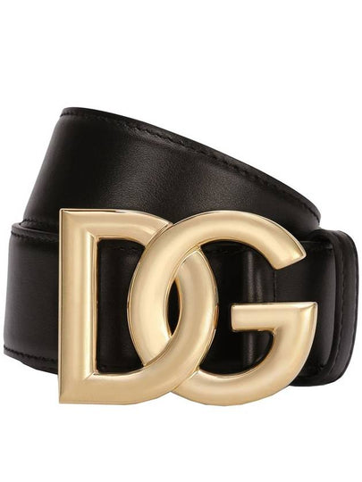 gold DG logo leather belt black - DOLCE&GABBANA - BALAAN 2