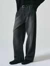 Damaged Striped Denim Wide Pants Black - NOIRER - BALAAN 1