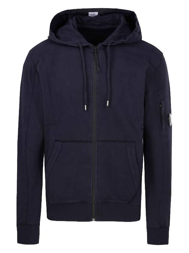 Lens Wappen Pocket Hood Zip Up Blue - CP COMPANY - BALAAN.