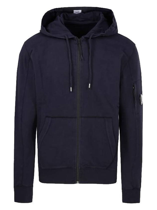 Lens Wappen Pocket Hood Zip Up Blue - CP COMPANY - BALAAN.