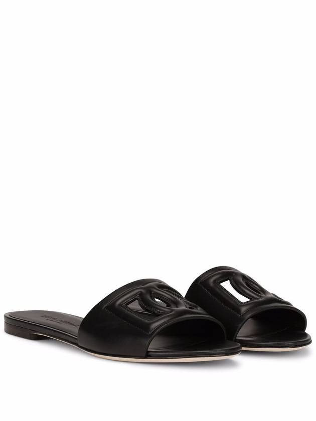 DG Millennial Logo Slippers Black - DOLCE&GABBANA - BALAAN 3