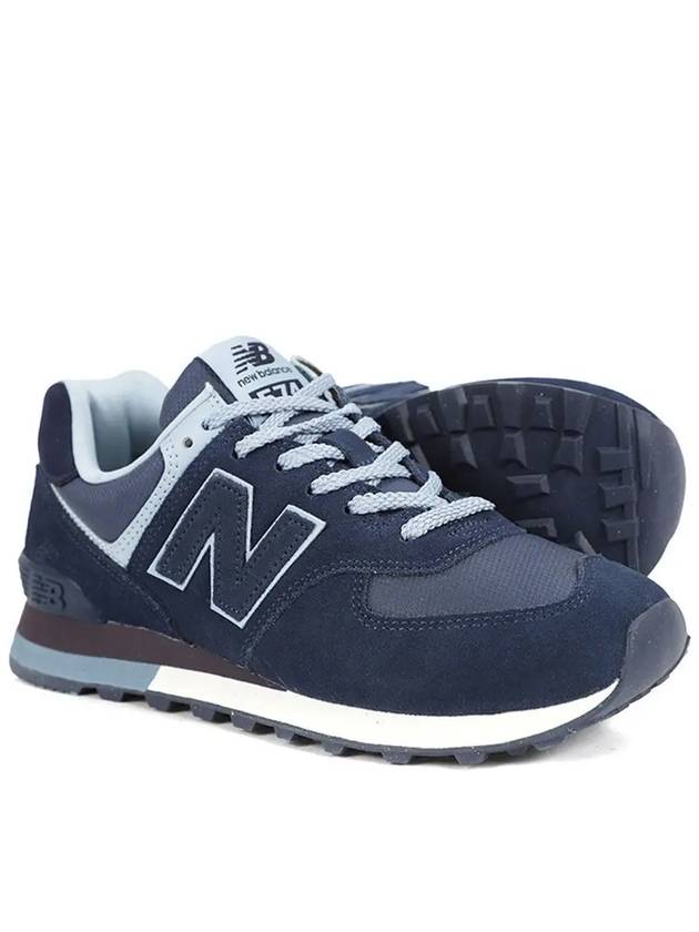 574 Lace Up Low Top Sneakers Blue - NEW BALANCE - BALAAN 2