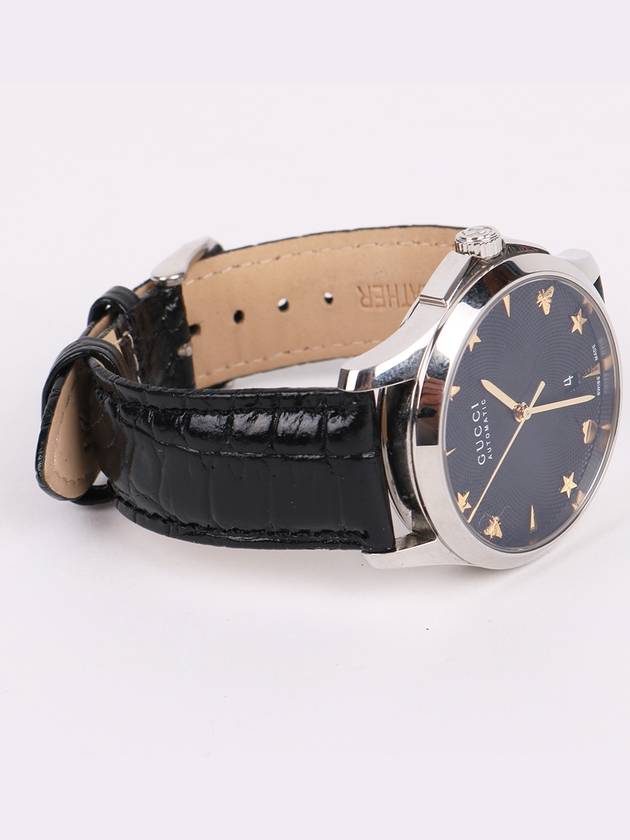 Bee Black Edition Automatic Leather Men s Watch 126 4 - GUCCI - BALAAN 5