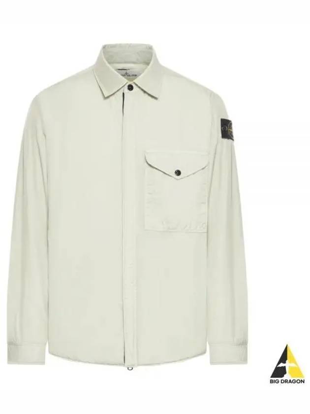 Logo Patch Zip Up Jacket Beige - STONE ISLAND - BALAAN 2