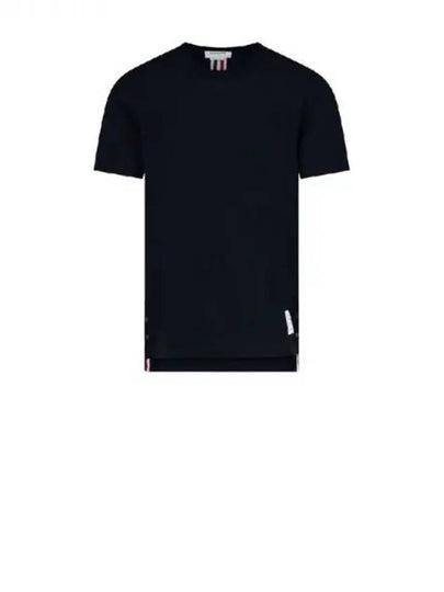 Men's Center Back Striped Short Sleeve T-Shirt Navy - THOM BROWNE - BALAAN 2