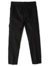 Supima Cotton Twill Stretch TC Straight Pants Black - STONE ISLAND - BALAAN 3