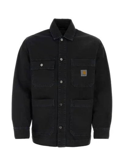 Garrison Logo Patch Cotton Shirt Jacket Black - CARHARTT WIP - BALAAN 2