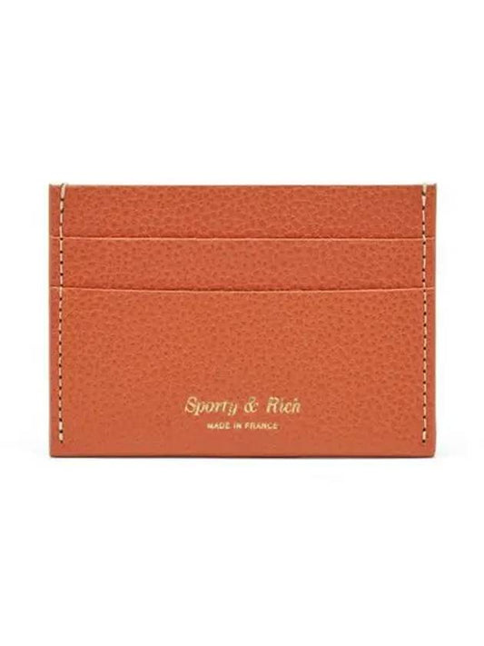 Logo Stamp Grained Leather Card Holder Coral - SPORTY & RICH - BALAAN 2