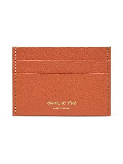 Logo Stamp Grained Leather Card Holder Coral - SPORTY & RICH - BALAAN 2