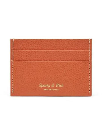 Logo Stamp Grained Leather Card Holder Coral - SPORTY & RICH - BALAAN 1