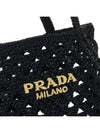 Woven Fabric Crochet Tote Bag Black - PRADA - BALAAN 6