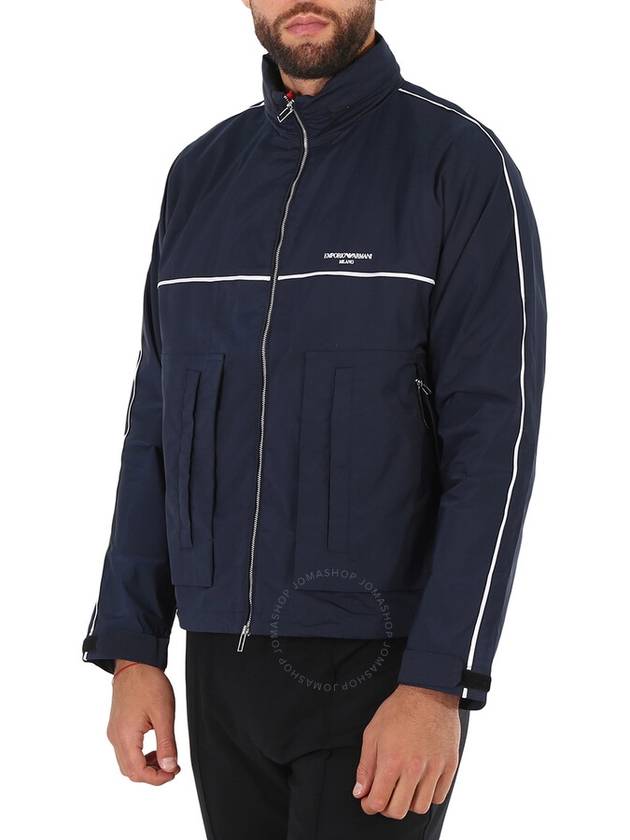 Men's Double Zipper Classic Logo Jacket Navy - EMPORIO ARMANI - BALAAN 3