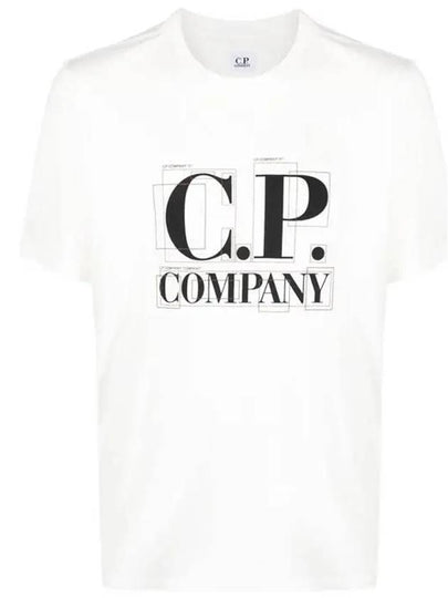 Graphic Logo Print Short Sleeve T-Shirt White - CP COMPANY - BALAAN 2