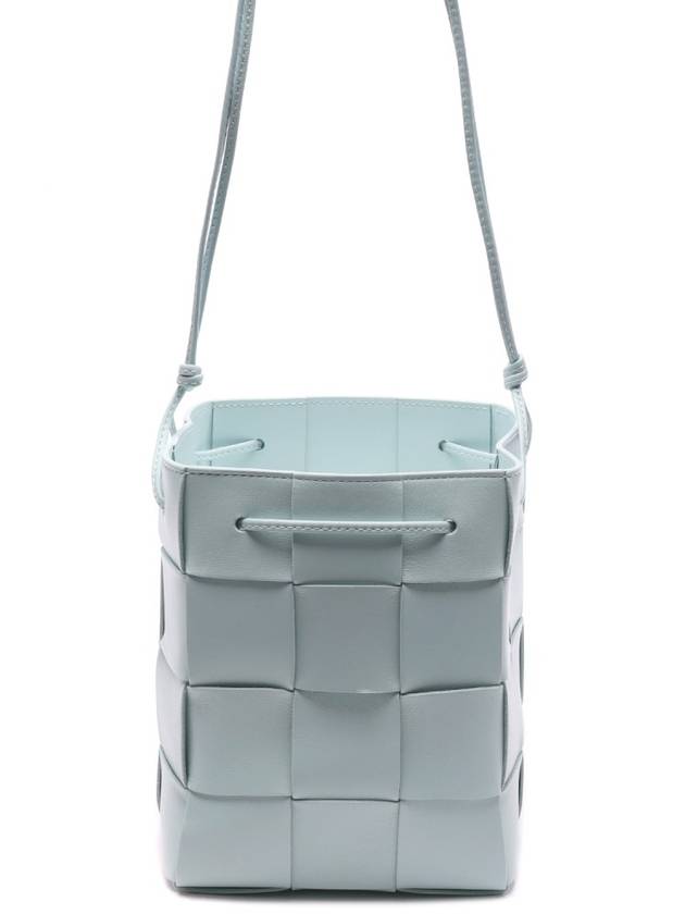 Intrecciato Cassette Small Bucket Bag Teal Washed - BOTTEGA VENETA - BALAAN.