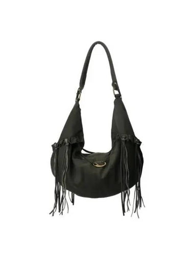 Fox Suede String Hobo Bag Deep Green - SCULPTOR - BALAAN 1