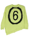 MM6 Margiela Kids 6 Logo Wool Sweater Neon - MAISON MARGIELA - BALAAN 1