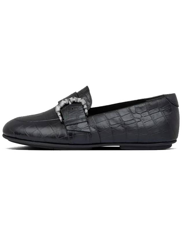 Lisbet Croc Loafers All Black Leather Women - FITFLOP - BALAAN 3