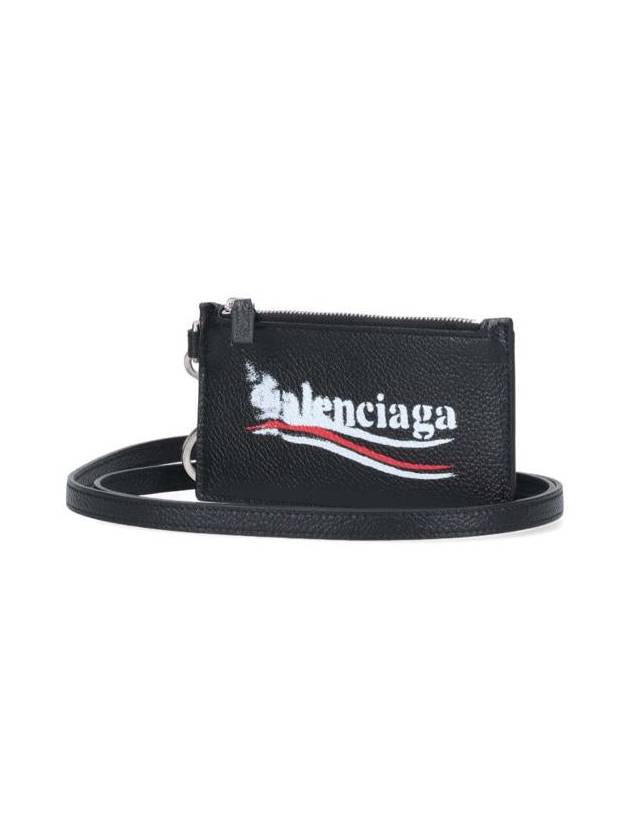 Wave Logo Strap Card Wallet Black - BALENCIAGA - BALAAN 3