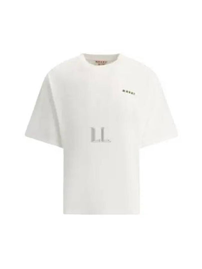 Logo Print Short Sleeve T-Shirt White - MARNI - BALAAN 2