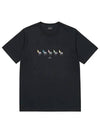 Zebra Line Up Logo Print Cotton Short Sleeve T-Shirt Black - PAUL SMITH - BALAAN 2