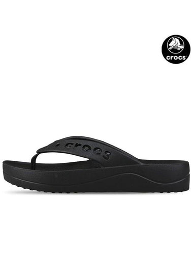 Baya Platform High Heel Flip Flops Black - CROCS - BALAAN 1