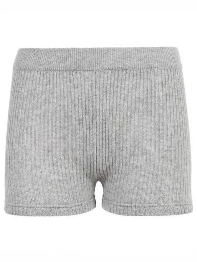 Cashmere 2X2 Rib High Rise Training Shorts Grey - THOM BROWNE - BALAAN 2