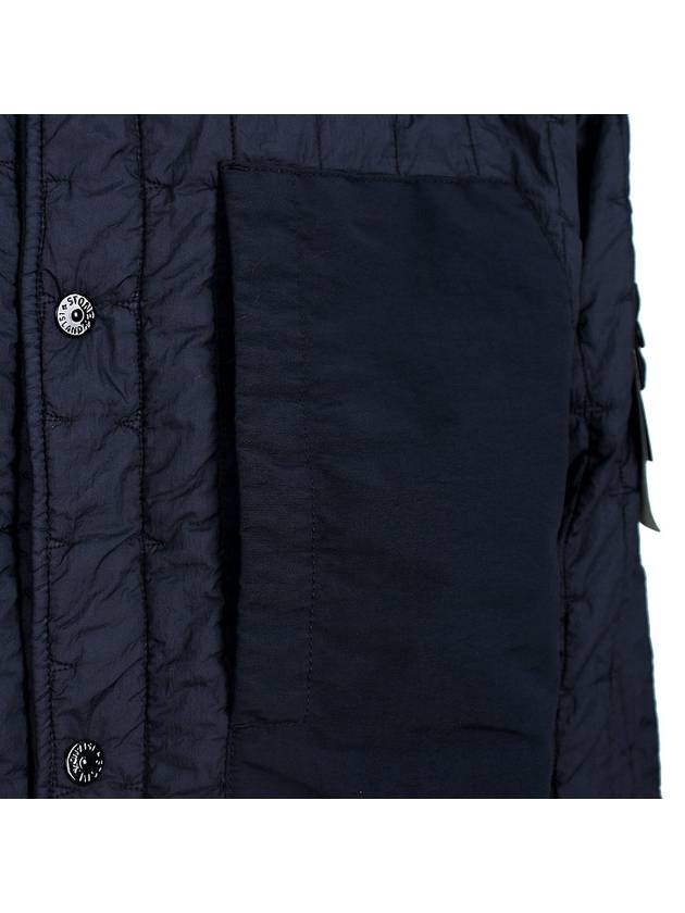 Men's Stella Wappen Patch Quilted Jacket Navy - STONE ISLAND - BALAAN 9