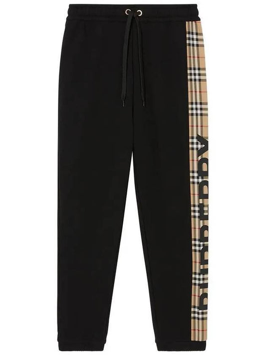 Women's Side Vintage Check Logo Track Pants Black - BURBERRY - BALAAN 1